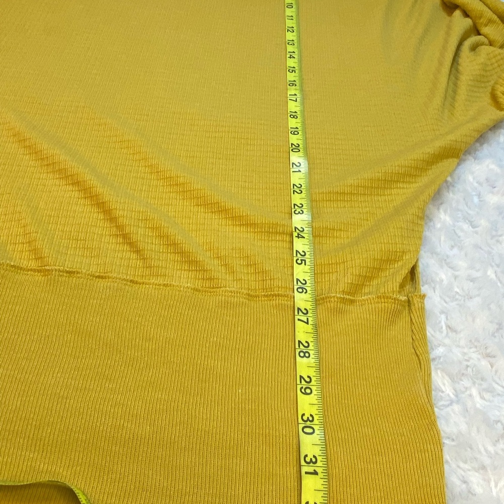 We The Free Tunic Top Size L Mustard Raw Seams Light Weight Oversized Sleeves - Picture 6 of 9